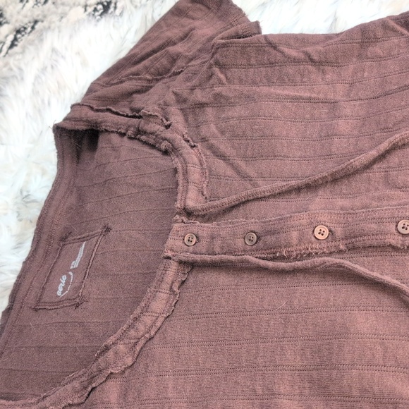 Aerie Vintage Button Down Pointelle Tee Medium - Picture 3 of 5